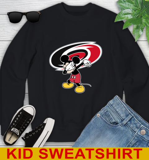 Carolina Hurricanes NHL Hockey Dabbing Mickey Disney Sports Youth Sweatshirt 2