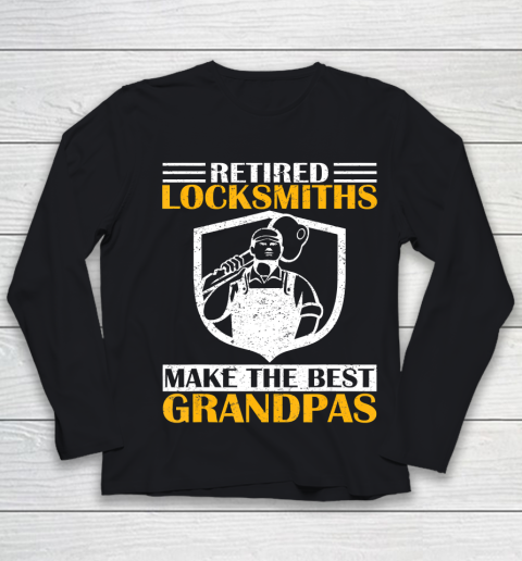 GrandFather gift shirt Vintage Retired Locksmith Make The Best Grandpa Retirement T Shirt Youth Long Sleeve