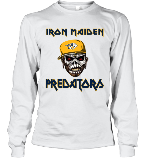 NHL Nashville Predators Iron Maiden Rock Band Music Hockey Sports WLKJ0J62R9J long sleeve tee 14 95 151514 front white