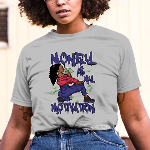 Jordan 5 Raptor Matching Sneaker Tshirt For Woman For Girl Money Is My Motivation Hipster Hip Hop Black Jordan Shirt