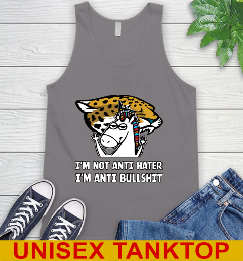 Jacksonville Jaguars NFL Football Unicorn I'm Not Anti Hater I'm Anti Bullshit Tank Top 7