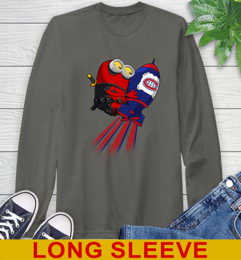NHL Hockey Montreal Canadiens Deadpool Minion Marvel Shirt Long Sleeve T-Shirt 10