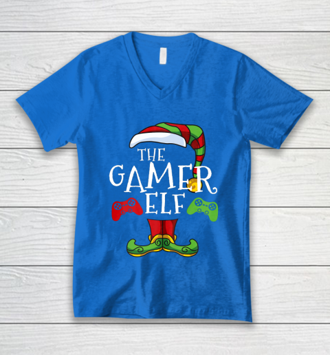 Gamer Elf Family Matching Christmas Funny Gaming Pajama V-Neck T-Shirt 5