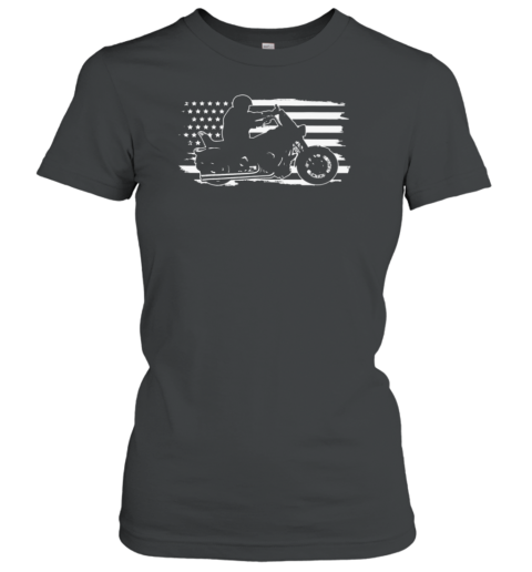 USA Flag With Biker Women's T-Shirt