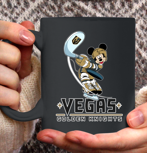 NHL Hockey Vegas Golden Knights Cheerful Mickey Mouse Shirt Ceramic Mug 11oz