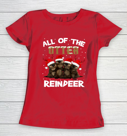 All Of Otter Reindeer Christmas Pajamas Tshirt Xmas Women's T-Shirt 9