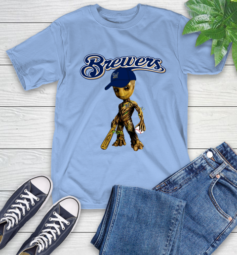 MLB Milwaukee Brewers Groot Guardians Of The Galaxy Baseball T-Shirt 12 MLB Milwaukee Brewers Groot Guardians Of The Galaxy Baseball T-Shirt - Image 12