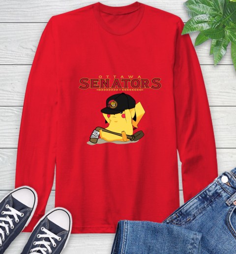 NHL Pikachu Hockey Sports Ottawa Senators Long Sleeve T-Shirt 10