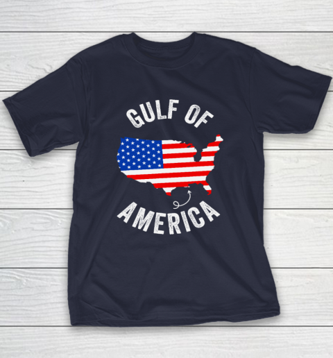 Gulf of USA America Funny Gulf of Mexico USA Flag Map July 4th Youth T-Shirt 2