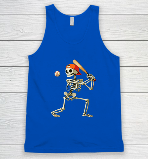 Skeleton Baseball Halloween Costume Funny Tank Top 3