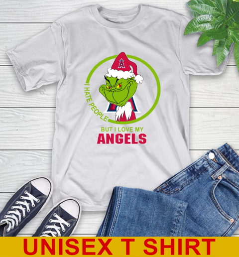 Los Angeles Angels MLB Christmas Grinch I Hate People But I Love My Favorite Baseball Team T-Shirt 12