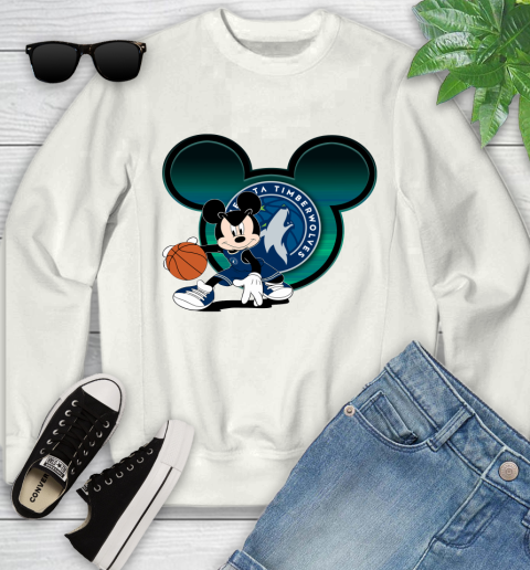NBA Minnesota Timberwolves Mickey Mouse Disney Basketball Youth Sweatshirt