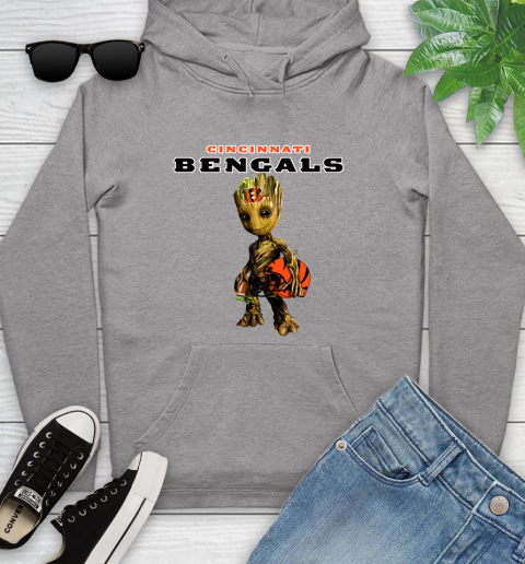 Cincinnati Bengals NFL Football Groot Marvel Guardians Of The Galaxy Youth Hoodie 6