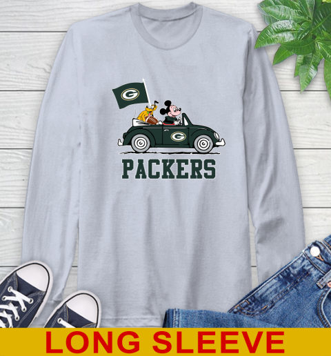 NFL Football Green Bay Packers Pluto Mickey Driving Disney Shirt Long Sleeve T-Shirt 6