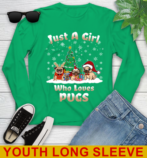 Christmas Just a girl who love pugs dog pet lover 123