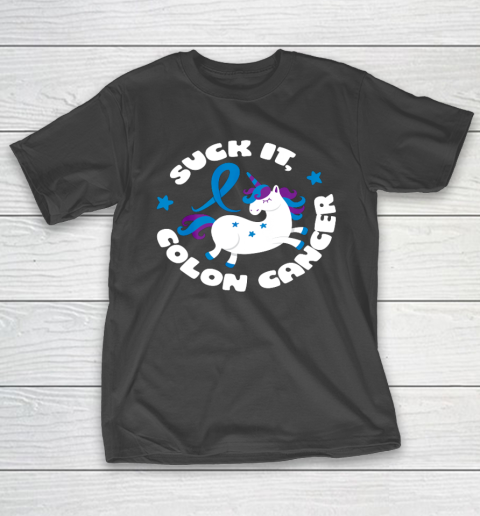 Colon Cancer Shirt Suck It Colon Cancer Funny Unicorn Gift T-Shirt