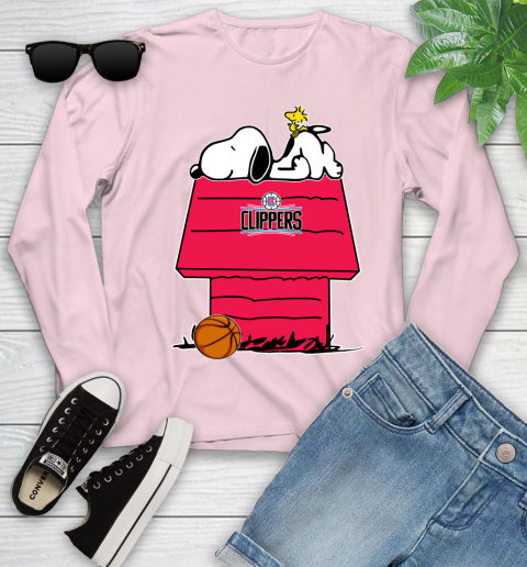 LA Clippers NBA Basketball Snoopy Woodstock The Peanuts Movie Youth Long Sleeve 10