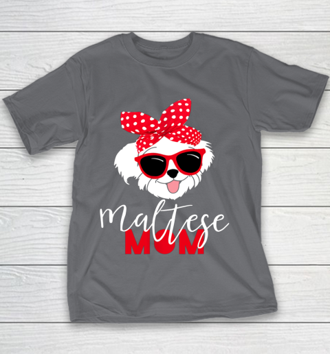Dog Mom Shirt Dog Lovers T Shirt Maltese Mom Fur Mama Youth T-Shirt 5