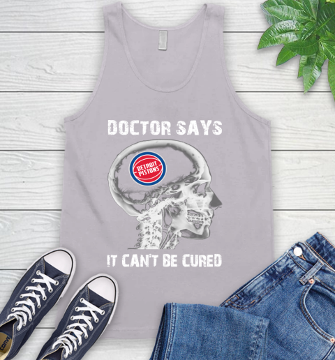 NBA Detroit Pistons Basketball Skull It Can't Be Cured Shirt Tank Top 3