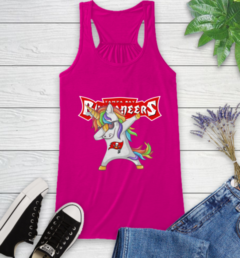Tampa Bay Buccaneers NFL Football Funny Unicorn Dabbing Sports Racerback Tank 8