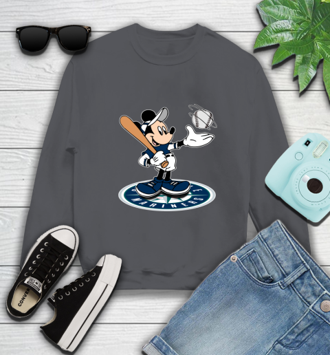 MLB Baseball Seattle Mariners Cheerful Mickey Disney Shirt Sweatshirt 6