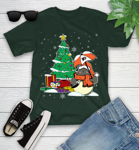 Philadelphia Flyers NHL Hockey Cute Tonari No Totoro Christmas Sports Youth T-Shirt 5