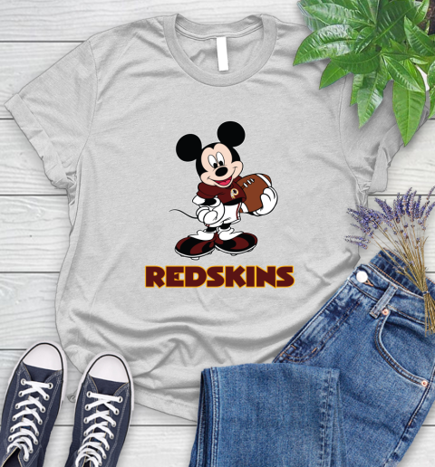 NFL Football Washington Redskins Cheerful Mickey Mouse Shirt Women's T-Shirt 2