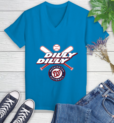 MLB Washington Nationals Dilly Dilly Baseball Sports Women's V-Neck T-Shirt 7
