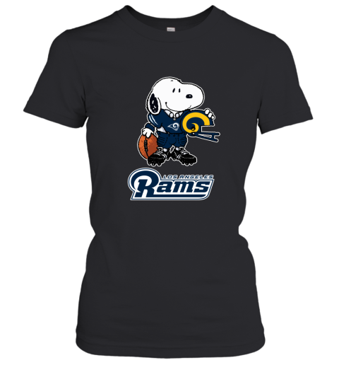 Snoopy A Strong And Proud Los Angeles Rams Player NFL Women's T-Shirt