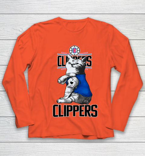 NBA Basketball My Cat Loves LA Clippers Youth Long Sleeve 3