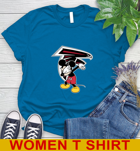 Atlanta Falcons NFL Football Dabbing Mickey Disney Sports Women's T-Shirt 7