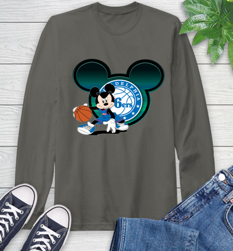 NBA Philadelphia 76ers Mickey Mouse Disney Basketball Long Sleeve T-Shirt 8