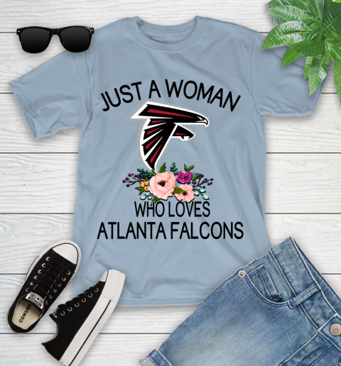 NFL Just A Woman Who Loves Atlanta Falcons Football Sports Youth T-Shirt 6