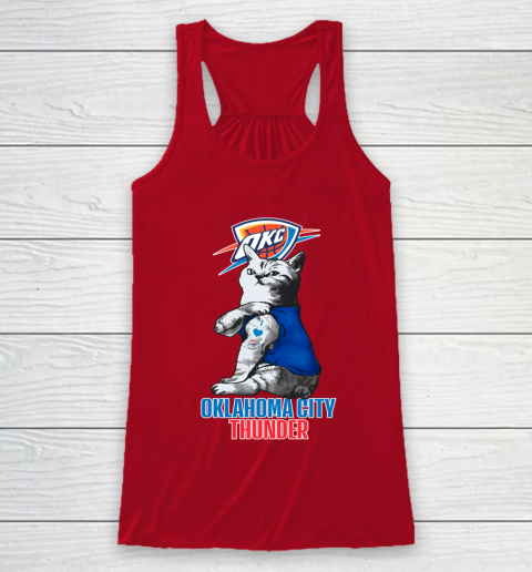 NBA Basketball My Cat Loves Oklahoma City Thunder Racerback Tank 4