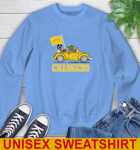 NFL Football Los Angeles Chargers Darth Vader Baby Yoda Driving Star Wars Shirt Sweatshirt 11