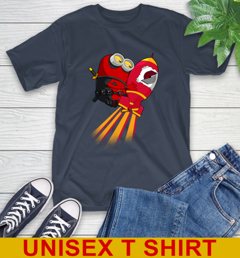 NBA Basketball Portland Trail Blazers Deadpool Minion Marvel Shirt T-Shirt 3