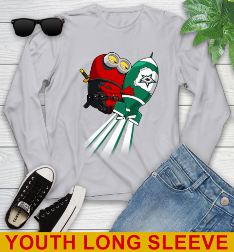 NHL Hockey Dallas Stars Deadpool Minion Marvel Shirt Youth Long Sleeve 5