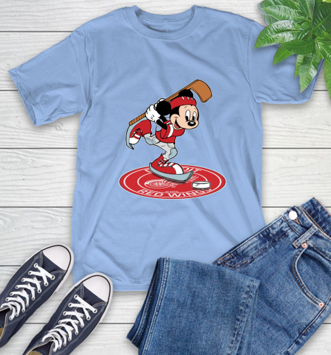 NHL Hockey Detroit Red Wings Cheerful Mickey Disney Shirt T-Shirt 12