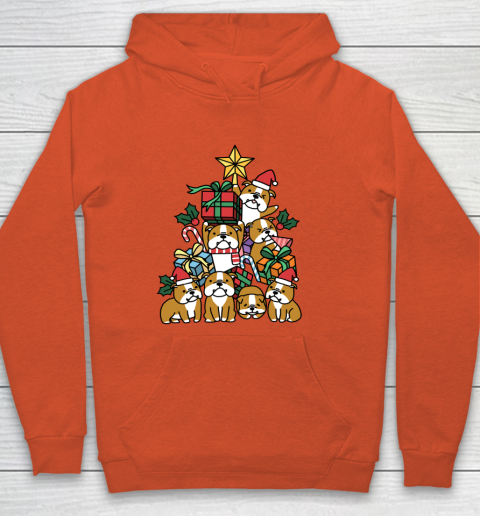 Christmas Tree English Bulldog Dog Hoodie 3