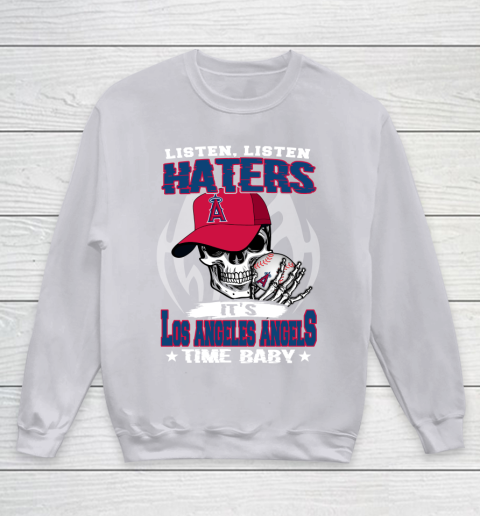 Listen Haters It is ANGELS Time Baby MLB Youth Sweatshirt 3