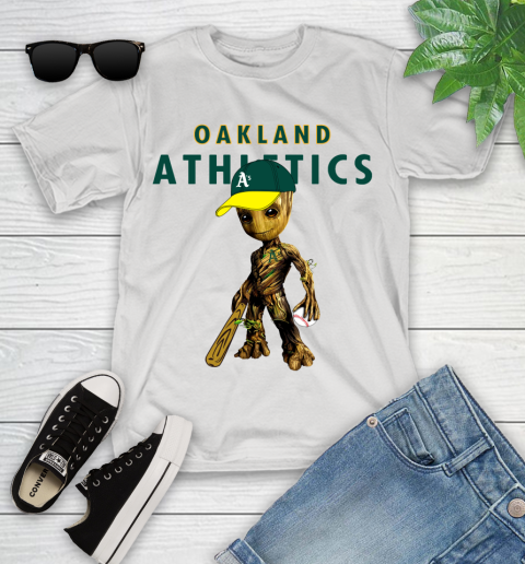 MLB Oakland Athletics Groot Guardians Of The Galaxy Baseball Youth T-Shirt