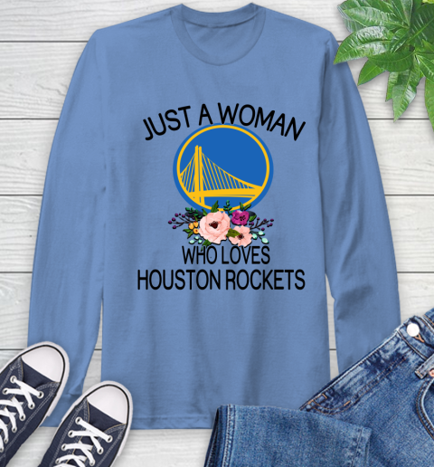 NBA Just A Woman Who Loves Houston Rockets Basketball Sports Long Sleeve T-Shirt 10