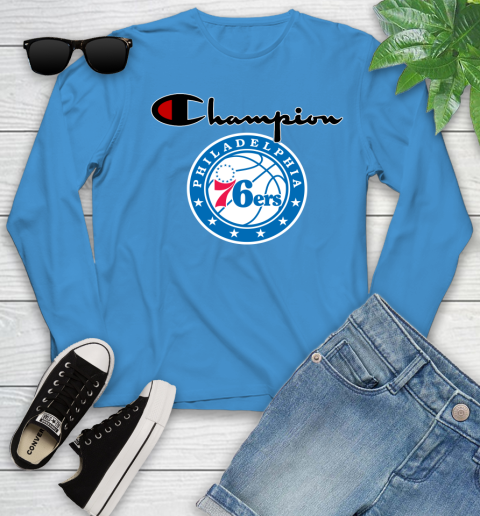 NBA Basketball Philadelphia 76ers Champion Shirt Youth Long Sleeve 5