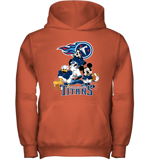 NFL Tennessee Titans Mickey Mouse Donald Duck Goofy Football T Shirt UQFuYC85OR8 youth hoodie 43 95 151514 front orange