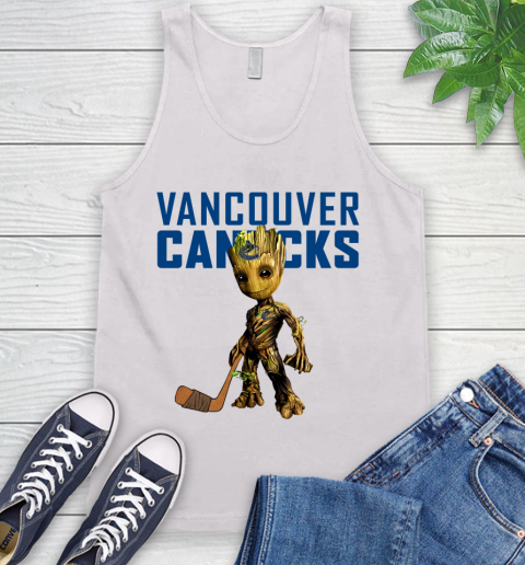 Vancouver Canucks NHL Hockey Groot Marvel Guardians Of The Galaxy Tank Top
