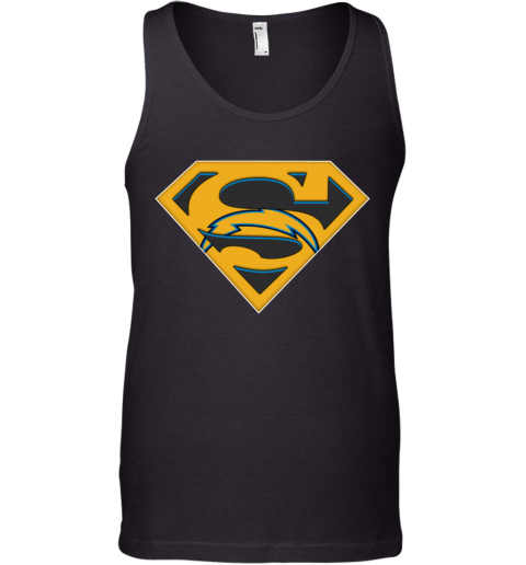 NFL Los Angeles Chargers LOGO Superman tjij nfl los angeles chargers logo superman unisex tank 17 front black