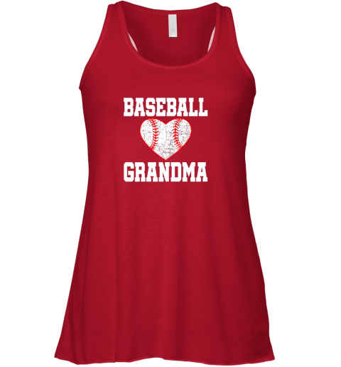 knff vintage baseball grandma funny gift flowy tank 32 front red