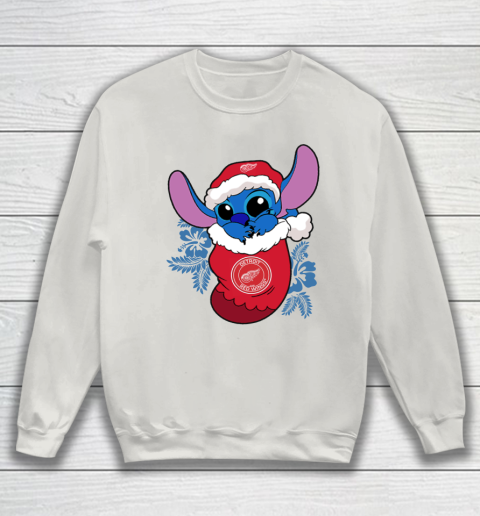 Detroit Red Wings Christmas Stitch In The Sock Funny Disney NHL Sweatshirt 10