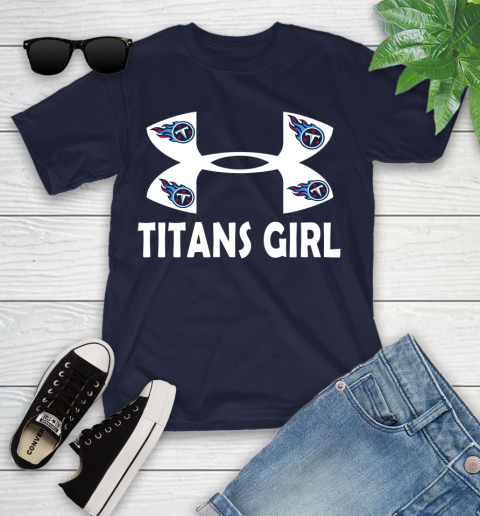 NFL Tennessee Titans Girl Under Armour Football Sports Youth T-Shirt 2
