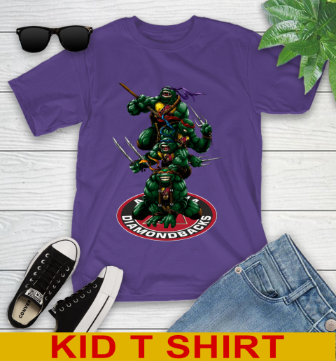 MLB Baseball Arizona Diamondbacks Teenage Mutant Ninja Turtles Shirt Youth T-Shirt 5 MLB Baseball Arizona Diamondbacks Teenage Mutant Ninja Turtles Shirt Youth T-Shirt - Image 5